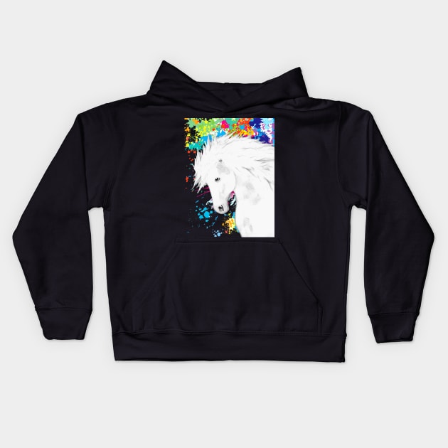 Horse Lovers Magical White Horse Kids Hoodie by KC Morcom aka KCM Gems n Bling aka KCM Inspirations